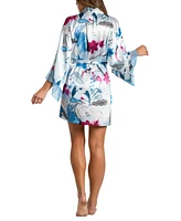 Linea Donatella Women's Ayanna Satin Lace-Trim Robe