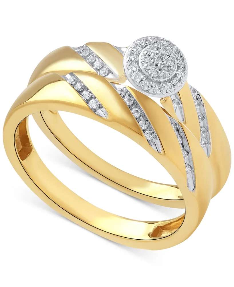 Beautiful Beginnings Diamond Halo Engagement Ring Set in 14k Gold (1/5 ct. t.w.)