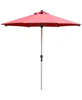 9 Feet Patio Outdoor Market Umbrella with Aluminum Pole without Weight Base