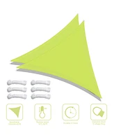 2 Pack 25 Ft 97% Uv Block Triangle Sun Shade Sail Canopy Cover Net Outdoor Lawn