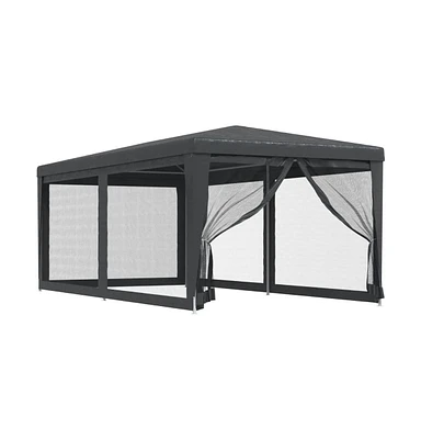 vidaXL Party Tent with 6 Mesh Sidewalls Anthracite 9.8'x19.7' Hdpe