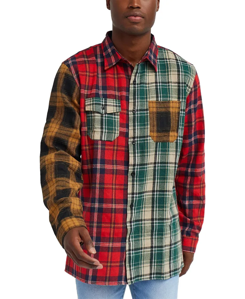 Reason Men's Split Flannel Long Sleeves Shirt