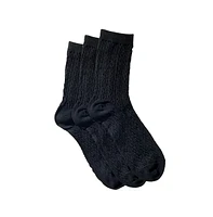 Stems Three Pack Cable Knit Crew Socks