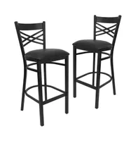 2 Pack "X" Back Metal Restaurant Barstool