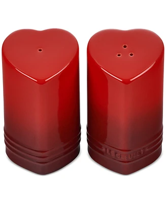 Le Creuset Stoneware Figural Heart Salt and Pepper Shakers, Set of 2