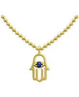 Giani Bernini Lab-Grown Sapphire Hamsa Hand Pendant Necklace (3/8 ct. t.w.) in 18k Gold