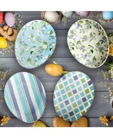 Certified International Easter Egg-Shaped Plates, Set of 4