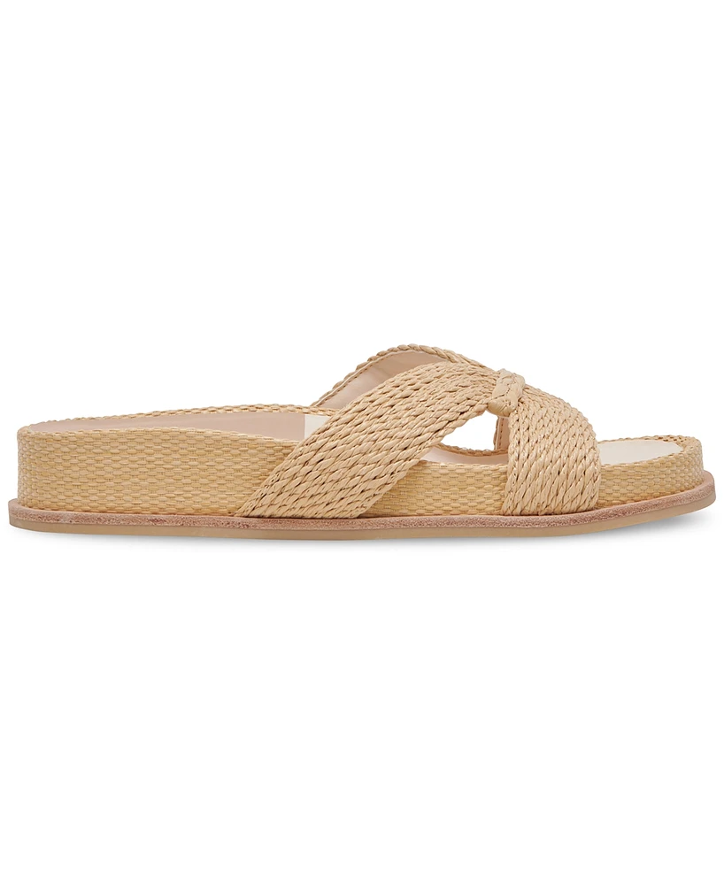 Dolce Vita Women's Selda Raffia Slide Footbed Sandals