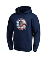 Men's Fanatics Navy Boston Bruins Banner Wave Logo Pullover Hoodie