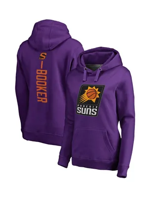 Women's Fanatics Devin Booker Purple Phoenix Suns Backer Name and Number Pullover Hoodie