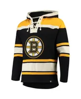 Men's '47 Brand Brad Marchand Black Boston Bruins Player Lacer Pullover Hoodie