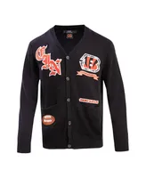 Men's Pro Standard Black Cincinnati Bengals Prep Button-Up Cardigan Sweater