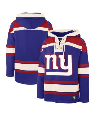 Men's '47 Brand Royal New York Giants Big and Tall Superior Lacer Pullover Hoodie