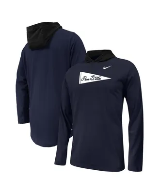 Big Boys Nike Navy Penn State Nittany Lions Sideline Performance Long Sleeve Hoodie T-shirt