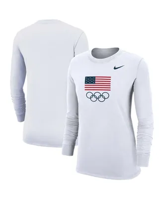 Women's Nike White Team Usa Core Long Sleeve T-shirt
