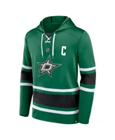 Men's Fanatics Jamie Benn Kelly Green Dallas Stars Name and Number Lace-Up Pullover Hoodie