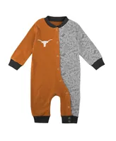 Infant Boys and Girls Burnt Orange Texas Longhorns Playbook Two-Tone Sleeper