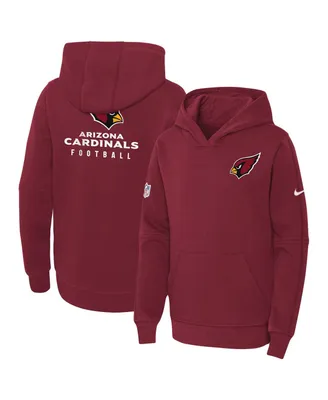 Big Boys Nike Cardinal Arizona Cardinals 2023 Sideline Club Fleece Pullover Hoodie