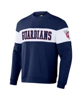 Men's Darius Rucker Collection by Fanatics Navy Cleveland Guardians Stripe Pullover Sweatshirt