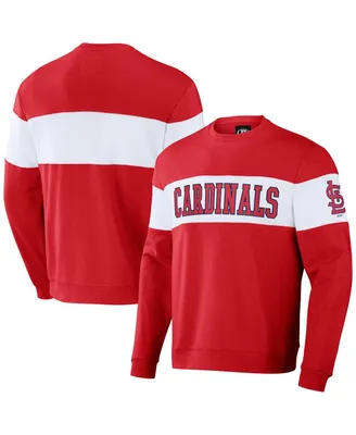 Men's Darius Rucker Collection by Fanatics Red St. Louis Cardinals Stripe Pullover Sweatshirt