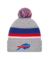 Men's New Era Heather Gray Buffalo Bills Cuffed Knit Hat with Pom