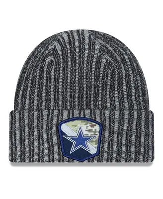 Youth Boys New Era Black Dallas Cowboys 2023 Salute To Service Cuffed Knit Hat