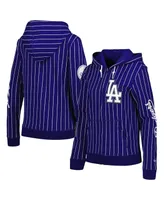 Women's New Era Royal Los Angeles Dodgers Pinstripe Tri-Blend Full-Zip Jacket