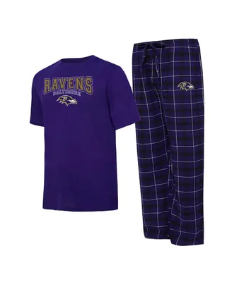 Men's Concepts Sport Purple, Black Baltimore Ravens Arctic T-shirt and Pajama Pants Sleep Set