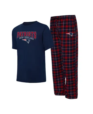 Men's Concepts Sport Navy, Red New England Patriots Arctic T-shirt and Pajama Pants Sleep Set