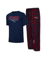 Men's Concepts Sport Navy, Red New England Patriots Arctic T-shirt and Pajama Pants Sleep Set