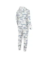 Men's Concepts Sport White Indianapolis Colts Allover Print Docket Union Full-Zip Hooded Pajama Suit