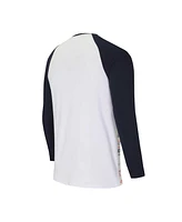 Men's Concepts Sport White, Navy Denver Broncos Tinsel Raglan Long Sleeve T-shirt and Pants Sleep Set