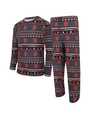 Men's Concepts Sport Black San Francisco Giants Knit Ugly Sweater Long Sleeve Top and Pants Set