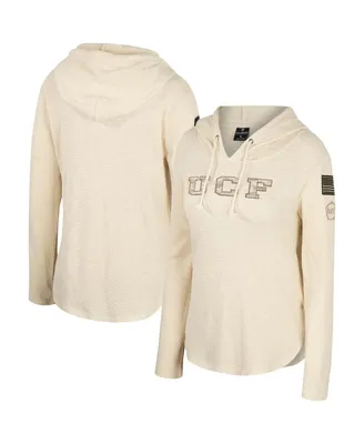Women's Colosseum Cream Ucf Knights Oht Military-Inspired Appreciation Casey Raglan Long Sleeve Hoodie T-shirt