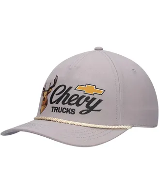 Men's American Needle Gray Chevrolet Canvas Cappy Trucker Adjustable Hat