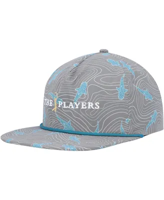 Men's Flomotion Charcoal The Players Sharks Lurking Rope Snapback Hat