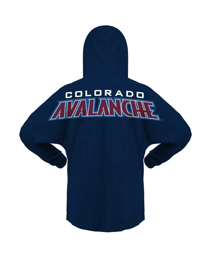 Women's Fanatics Navy Colorado Avalanche Jersey Lace-Up V-Neck Long Sleeve Hoodie T-shirt