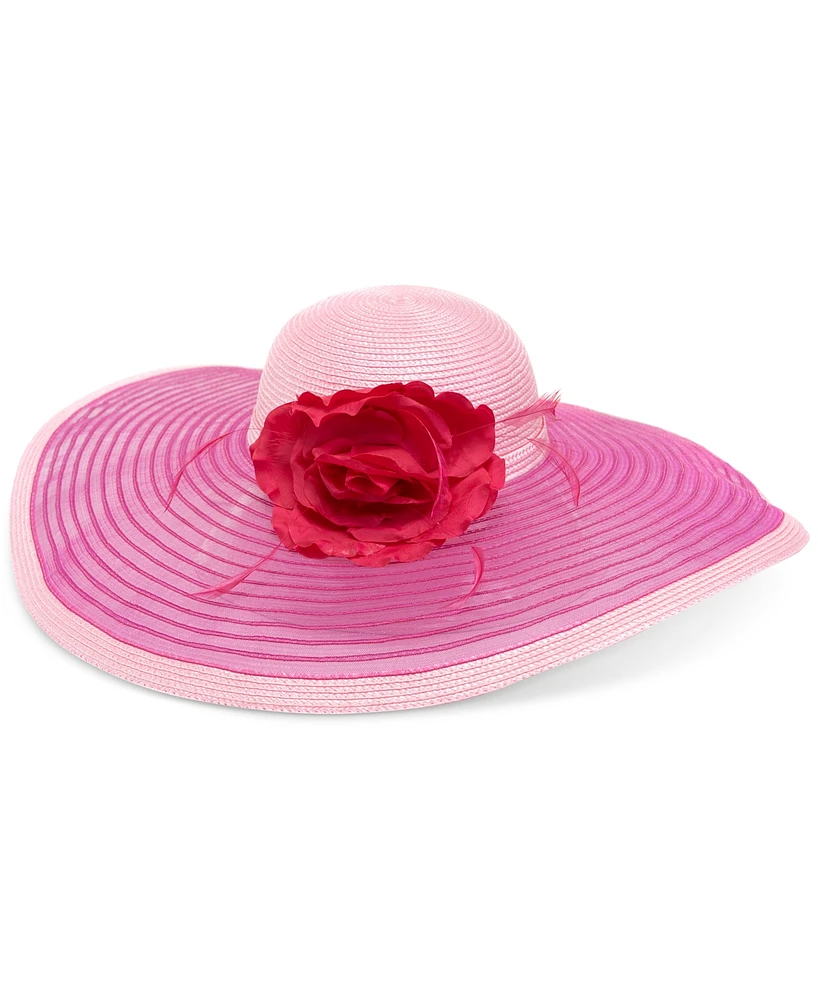 Bellissima Millinery Collection Women's Large-Flower Wide-Brim Dressy Hat