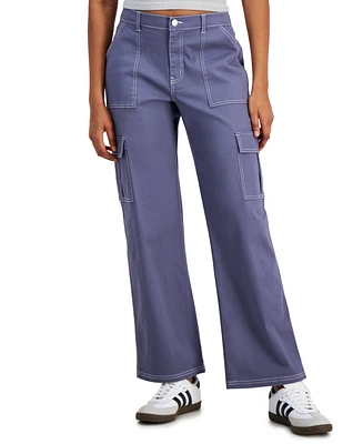 Ultra Flirt Juniors' Wide-Leg Comfort Fit Cargo Utility Pants