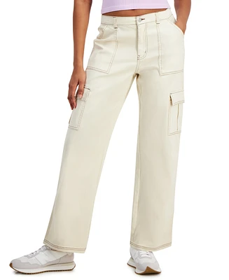 Ultra Flirt Juniors' Wide-Leg Comfort Fit Cargo Utility Pants