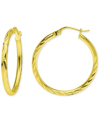Giani Bernini Textured Small Hoop Earrings in 18k Gold-Plated Sterling Silver, 25mm, Created for Macy's