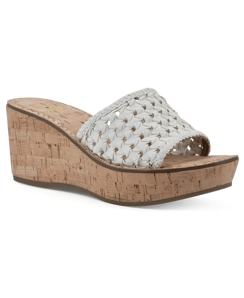 White Mountain Women's Charges Platform Slide Wedge Sandals
