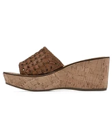 White Mountain Women's Charges Platform Slide Wedge Sandals