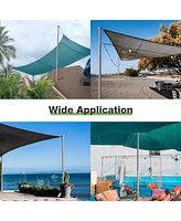 8 Ft Sun Shade Sail Pole Post Canopy Awning Deck Patio Backyard with Pole Bracket Clamp Powder Patio Outdoor 96" Silver