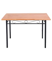 47'' Dining Table Modern Rectangular Kitchen with Spacious Tabletop & Steel Legs