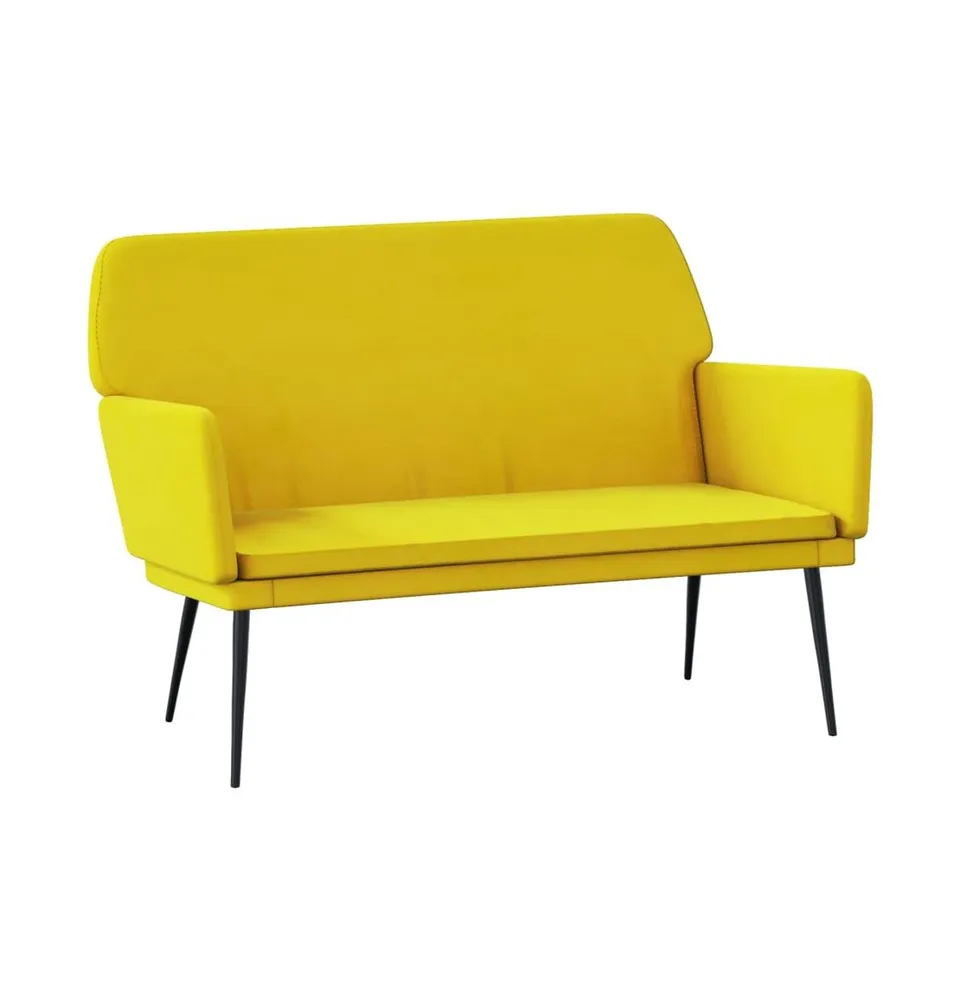 Bench Yellow 42.5"x31.1"x31.1" Velvet