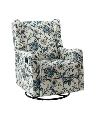 Yaffa Floral Swivel Gliders Manual Recliner