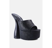 Women's Oomph Quilted Hourglass Heel Platform Sandals