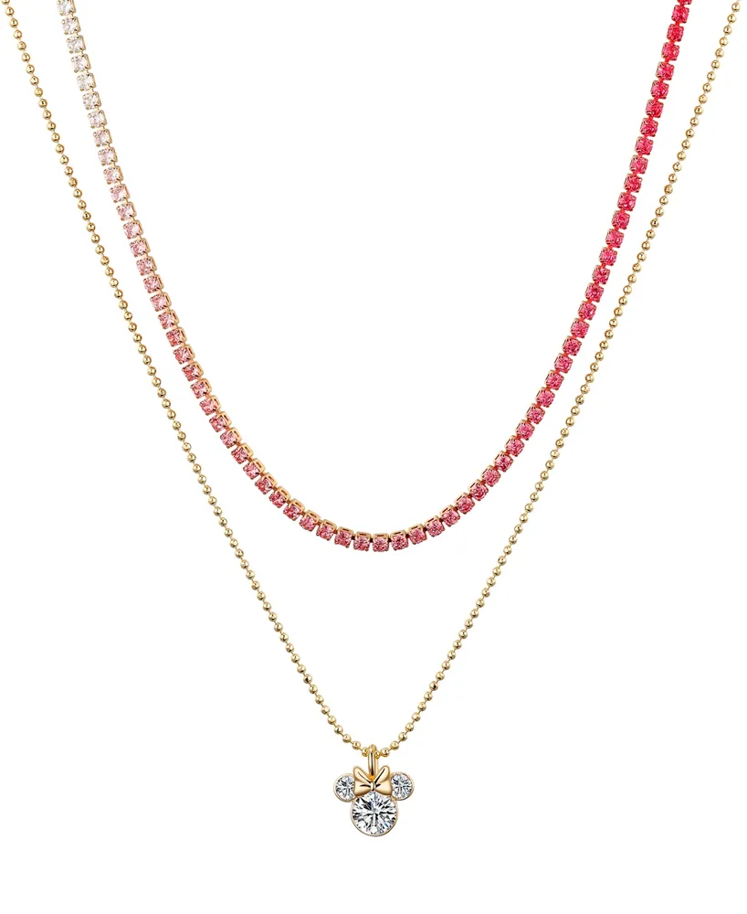 Disney Crystal Minnie Mouse Layered Necklace
