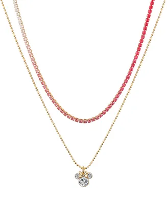 Disney Crystal Minnie Mouse Layered Necklace